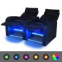 Sillones de 2 y 3 plazas con LED cuero sintético negro de vidaXL, Sofás - Ref: Foro24-274314, Precio: 1,00 €, Descuento: %