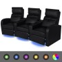 Sillones de 2 y 3 plazas con LED cuero sintético negro de vidaXL, Sofás - Ref: Foro24-274314, Precio: 1,00 €, Descuento: %