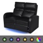 Sillones de 2 y 3 plazas con LED cuero sintético negro de vidaXL, Sofás - Ref: Foro24-274315, Precio: 1,00 €, Descuento: %