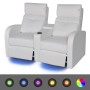 2-seater armchair with LED white synthetic leather by vidaXL, Sofas - Ref: Foro24-243595, Price: 707,90 €, Discount: %