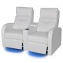 2-seater armchair with LED white synthetic leather by vidaXL, Sofas - Ref: Foro24-243595, Price: 707,90 €, Discount: %