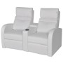 2-seater armchair with LED white synthetic leather by vidaXL, Sofas - Ref: Foro24-243595, Price: 707,90 €, Discount: %