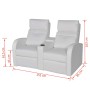 2-seater armchair with LED white synthetic leather by vidaXL, Sofas - Ref: Foro24-243595, Price: 707,90 €, Discount: %