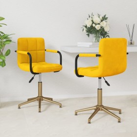 Swivel dining chairs 2 pcs mustard yellow velvet by vidaXL, dining chairs - Ref: Foro24-334874, Price: 116,99 €, Discount: %