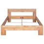 Estructura de cama de madera maciza de roble 140x200 cm de vidaXL, Camas y somieres - Ref: Foro24-247261, Precio: 329,99 €, D...