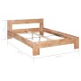 Estructura de cama de madera maciza de roble 140x200 cm de vidaXL, Camas y somieres - Ref: Foro24-247261, Precio: 329,99 €, D...