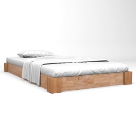 Estructura de cama de madera maciza de roble 140x200 cm de vidaXL, Camas y somieres - Ref: Foro24-247258, Precio: 208,99 €, D...