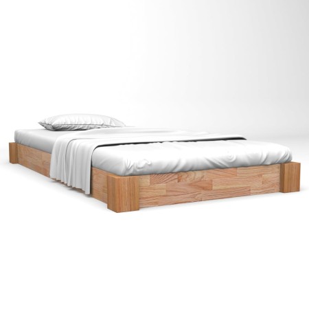 Solid oak wood bed frame 160x200 cm by vidaXL, Beds and slatted bases - Ref: Foro24-247259, Price: 223,46 €, Discount: %