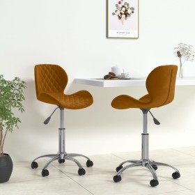 Swivel dining chairs 2 units brown velvet by vidaXL, dining chairs - Ref: Foro24-334943, Price: 98,22 €, Discount: %