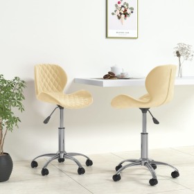 Swivel dining chairs 2 pcs cream velvet by vidaXL, dining chairs - Ref: Foro24-334944, Price: 96,98 €, Discount: %