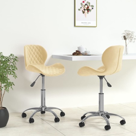 Swivel dining chairs 2 pcs cream velvet by vidaXL, dining chairs - Ref: Foro24-334944, Price: 96,99 €, Discount: %