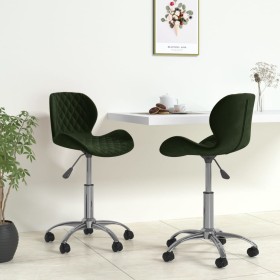 Swivel dining chairs 2 units dark green velvet by vidaXL, dining chairs - Ref: Foro24-334948, Price: 98,68 €, Discount: %