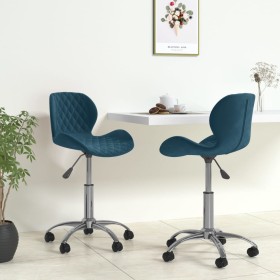 Swivel dining chairs 2 pcs blue velvet by vidaXL, dining chairs - Ref: Foro24-334949, Price: 97,30 €, Discount: %