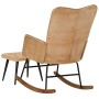 Vintage cream rocking chair with canvas stool by vidaXL, Rocking chairs - Ref: Foro24-339699, Price: 141,99 €, Discount: %