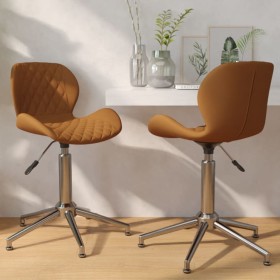 Swivel dining chairs 2 units brown velvet by vidaXL, dining chairs - Ref: Foro24-334971, Price: 105,99 €, Discount: %