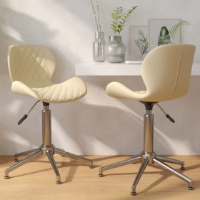 Swivel dining chairs 2 pcs cream velvet by vidaXL, dining chairs - Ref: Foro24-334972, Price: 105,99 €, Discount: %