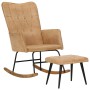 Vintage cream rocking chair with canvas stool by vidaXL, Rocking chairs - Ref: Foro24-339699, Price: 141,99 €, Discount: %