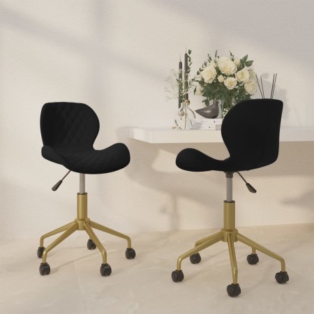 Swivel dining chairs 2 pcs black velvet by vidaXL, dining chairs - Ref: Foro24-335026, Price: 141,99 €, Discount: %