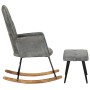 Rocking chair with gray vintage canvas stool by vidaXL, Rocking chairs - Ref: Foro24-339701, Price: 133,99 €, Discount: %