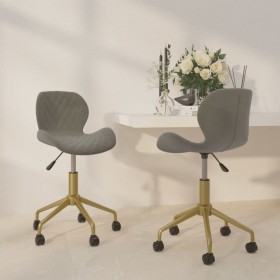 2pcs Light Gray Velvet Swivel Dining Chairs by vidaXL, dining chairs - Ref: Foro24-335029, Price: 94,99 €, Discount: %