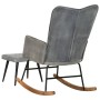 Rocking chair with gray vintage canvas stool by vidaXL, Rocking chairs - Ref: Foro24-339701, Price: 133,99 €, Discount: %