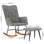 Rocking chair with gray vintage canvas stool by vidaXL, Rocking chairs - Ref: Foro24-339701, Price: 133,99 €, Discount: %