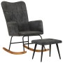 Vintage black canvas rocking chair with footrest stool by vidaXL, Rocking chairs - Ref: Foro24-339702, Price: 125,17 €, Disco...