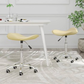 Swivel dining chairs 2 units cream synthetic leather by vidaXL, dining chairs - Ref: Foro24-335103, Price: 54,99 €, Discount: %