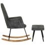 Vintage black canvas rocking chair with footrest stool by vidaXL, Rocking chairs - Ref: Foro24-339702, Price: 125,17 €, Disco...