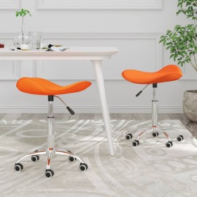 Drehbare Esszimmerstühle, 2 Stück, orangefarbenes Kunstleder von vidaXL, Essstühle - Ref: Foro24-335106, Preis: 62,00 €, Raba...