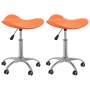 Sillas de comedor giratorias 2 uds cuero sintético naranja de vidaXL, Sillas de comedor - Ref: Foro24-335106, Precio: 62,00 €...