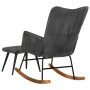 Vintage black canvas rocking chair with footrest stool by vidaXL, Rocking chairs - Ref: Foro24-339702, Price: 125,17 €, Disco...