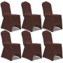 Elastic chair cover 6 units brown by vidaXL, Covers - Ref: Foro24-131413, Price: 21,14 €, Discount: %