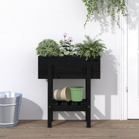 Jardinera madera maciza de pino negro 62x30x69 cm de vidaXL, Maceteros y jardineras - Ref: Foro24-825237, Precio: 59,99 €, De...