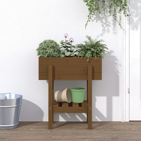 Solid pine wood planter in honey brown color, 62x30x69 cm by vidaXL, Pots and planters - Ref: Foro24-825236, Price: 58,09 €, ...