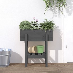 Solid gray pine wood planter 62x30x69 cm by vidaXL, Pots and planters - Ref: Foro24-825235, Price: 41,99 €, Discount: %