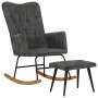 Vintage black canvas rocking chair with footrest stool by vidaXL, Rocking chairs - Ref: Foro24-339702, Price: 125,17 €, Disco...