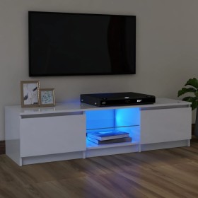 Mueble de TV con luces LED blanco brillante 120x30x35,5 cm de vidaXL, Muebles TV - Ref: Foro24-804289, Precio: 91,78 €, Descu...