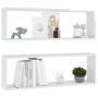 Wall shelf 2 pcs glossy white plywood 80x15x26.5cm by vidaXL, Shelves and shelves - Ref: Foro24-807124, Price: 39,23 €, Disco...