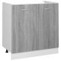 Armario inferior de fregadero contrachapado gris 80x46x81,5 cm de vidaXL, Armarios de cocina - Ref: Foro24-815565, Precio: 68...