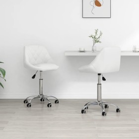 Swivel dining chairs 2 units white synthetic leather by vidaXL, dining chairs - Ref: Foro24-335199, Price: 137,64 €, Discount: %