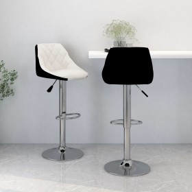 Kitchen stools 2 units black and white synthetic leather by vidaXL, Kitchen stools - Ref: Foro24-335239, Price: 120,78 €, Dis...