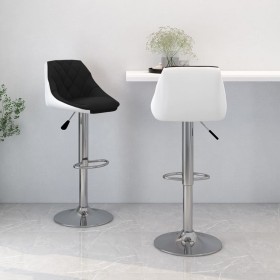 Kitchen stools 2 units black and white synthetic leather by vidaXL, Kitchen stools - Ref: Foro24-335240, Price: 138,11 €, Dis...