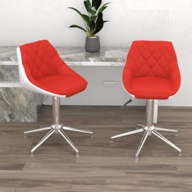 Swivel dining chairs 2 pcs red and white synthetic leather by vidaXL, dining chairs - Ref: Foro24-335261, Price: 92,73 €, Dis...