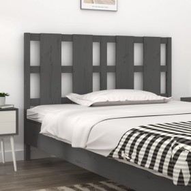 Solid gray pine wood bed headboard 140.5x4x100 cm by vidaXL, Headboards and footboards - Ref: Foro24-817987, Price: 64,99 €, ...