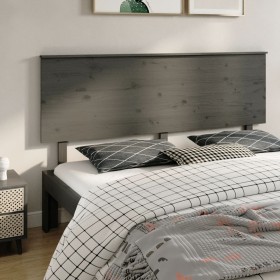 Solid gray pine wood bed headboard 184x6x82.5 cm by vidaXL, Headboards and footboards - Ref: Foro24-819187, Price: 72,99 €, D...