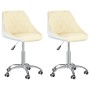 Swivel Dining Chairs 2 Pcs White Cream Synthetic Leather by vidaXL, dining chairs - Ref: Foro24-335263, Price: 92,73 €, Disco...