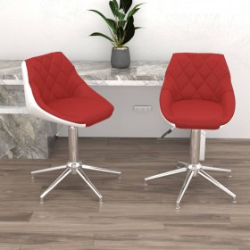 Swivel dining chair 2 pcs white wine red synthetic leather by vidaXL, dining chairs - Ref: Foro24-335265, Price: 92,73 €, Dis...