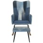 Denim blue patchwork canvas rocking chair with footrest by vidaXL, Rocking chairs - Ref: Foro24-339704, Price: 138,90 €, Disc...