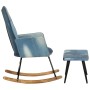 Denim blue patchwork canvas rocking chair with footrest by vidaXL, Rocking chairs - Ref: Foro24-339704, Price: 138,90 €, Disc...